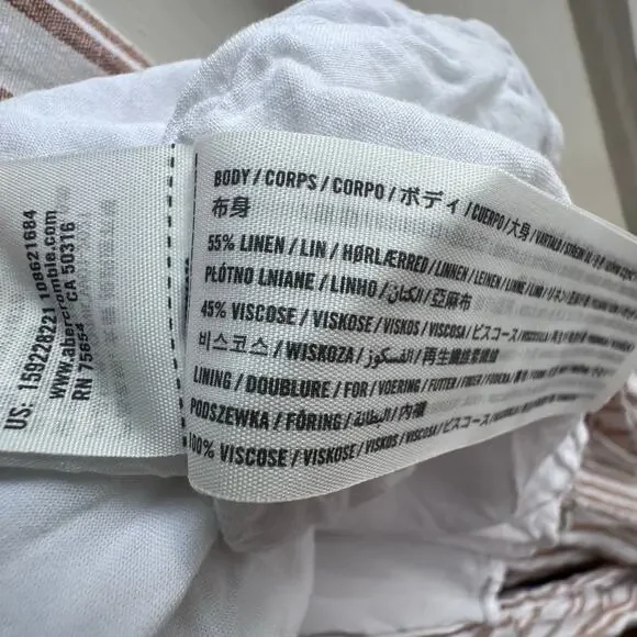 Abercrombie & Fitch Linen-Blend Striped Maxi Dress – Size Large - Picture 8 of 8